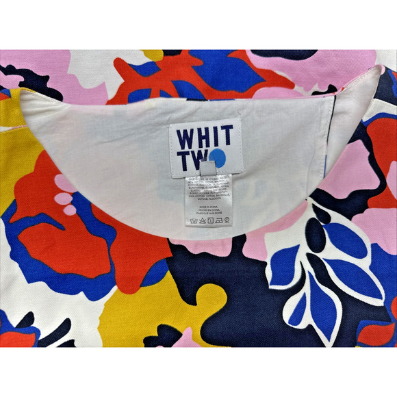 Anthropologie Whit Two Pink Floral Petal Cross Back Dress Tiki 4 - Picture 8 of 10